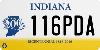 IN license plate 116PDA