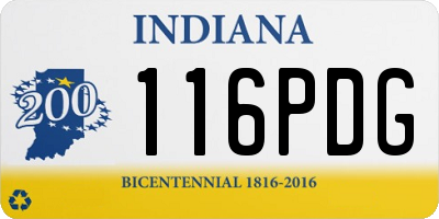 IN license plate 116PDG