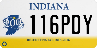 IN license plate 116PDY