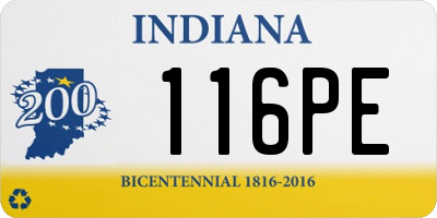 IN license plate 116PE
