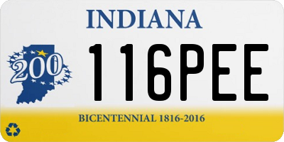 IN license plate 116PEE