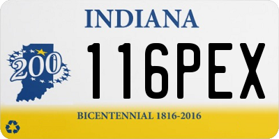 IN license plate 116PEX