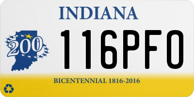 IN license plate 116PFO