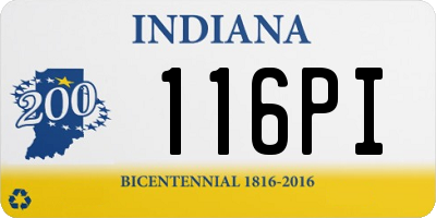 IN license plate 116PI