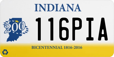 IN license plate 116PIA
