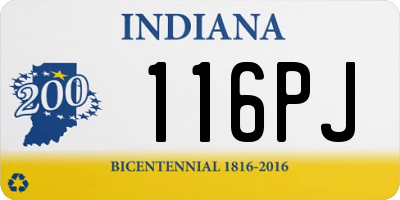 IN license plate 116PJ