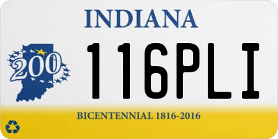 IN license plate 116PLI