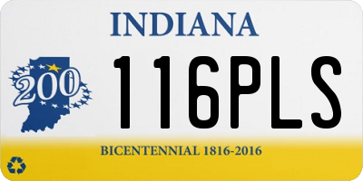 IN license plate 116PLS
