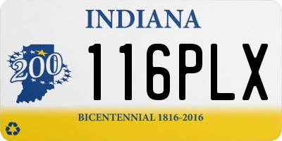 IN license plate 116PLX
