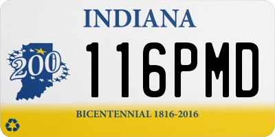 IN license plate 116PMD