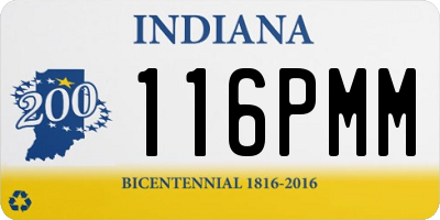 IN license plate 116PMM