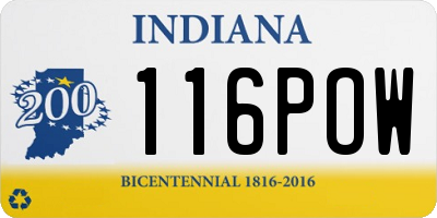 IN license plate 116POW