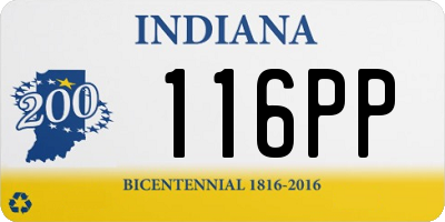 IN license plate 116PP