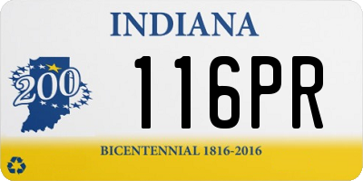 IN license plate 116PR