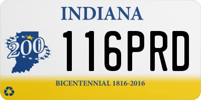 IN license plate 116PRD