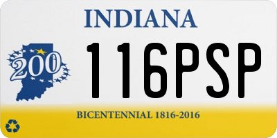IN license plate 116PSP