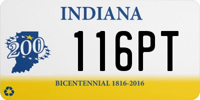 IN license plate 116PT