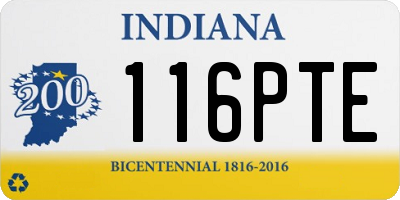 IN license plate 116PTE