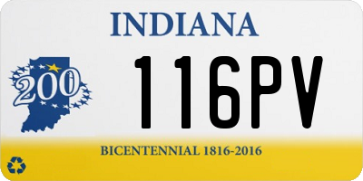 IN license plate 116PV
