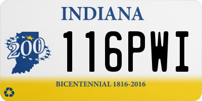IN license plate 116PWI