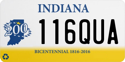 IN license plate 116QUA