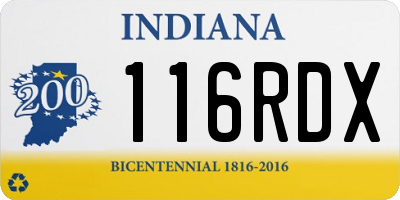 IN license plate 116RDX