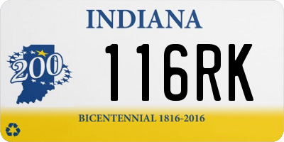 IN license plate 116RK