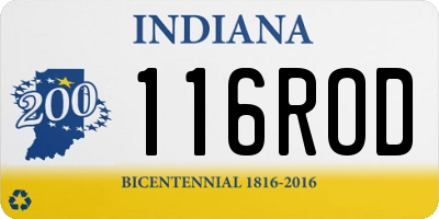 IN license plate 116ROD