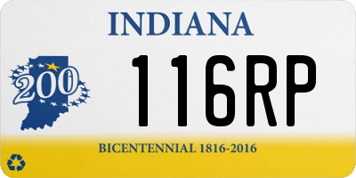 IN license plate 116RP