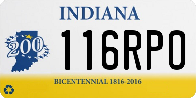 IN license plate 116RPO
