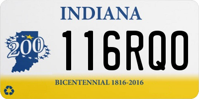 IN license plate 116RQO