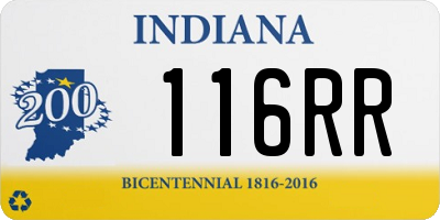 IN license plate 116RR