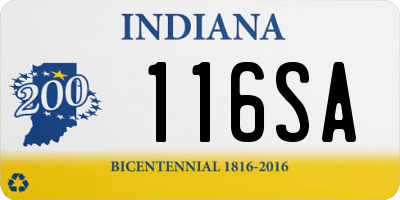 IN license plate 116SA