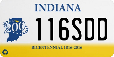 IN license plate 116SDD