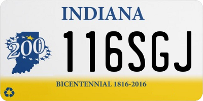 IN license plate 116SGJ