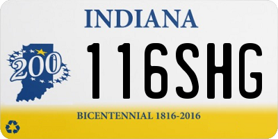 IN license plate 116SHG