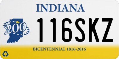 IN license plate 116SKZ