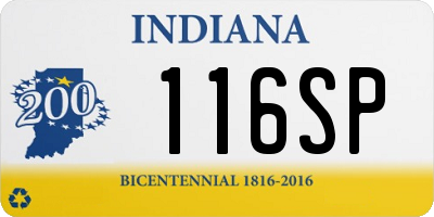 IN license plate 116SP