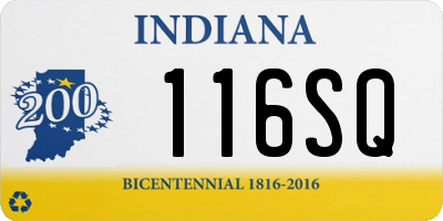 IN license plate 116SQ