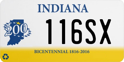 IN license plate 116SX