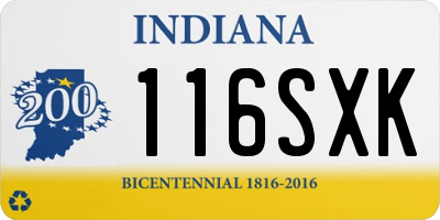 IN license plate 116SXK