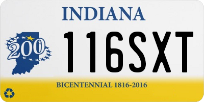 IN license plate 116SXT