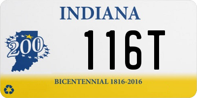 IN license plate 116T