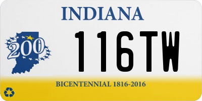 IN license plate 116TW