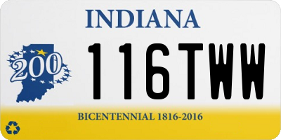IN license plate 116TWW
