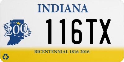 IN license plate 116TX