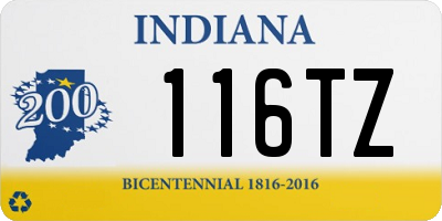 IN license plate 116TZ