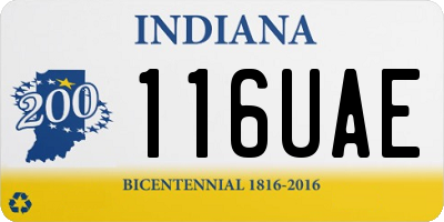 IN license plate 116UAE