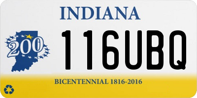 IN license plate 116UBQ