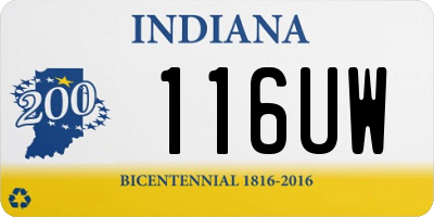 IN license plate 116UW